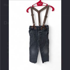Minoti jeans with Striped Suspenders